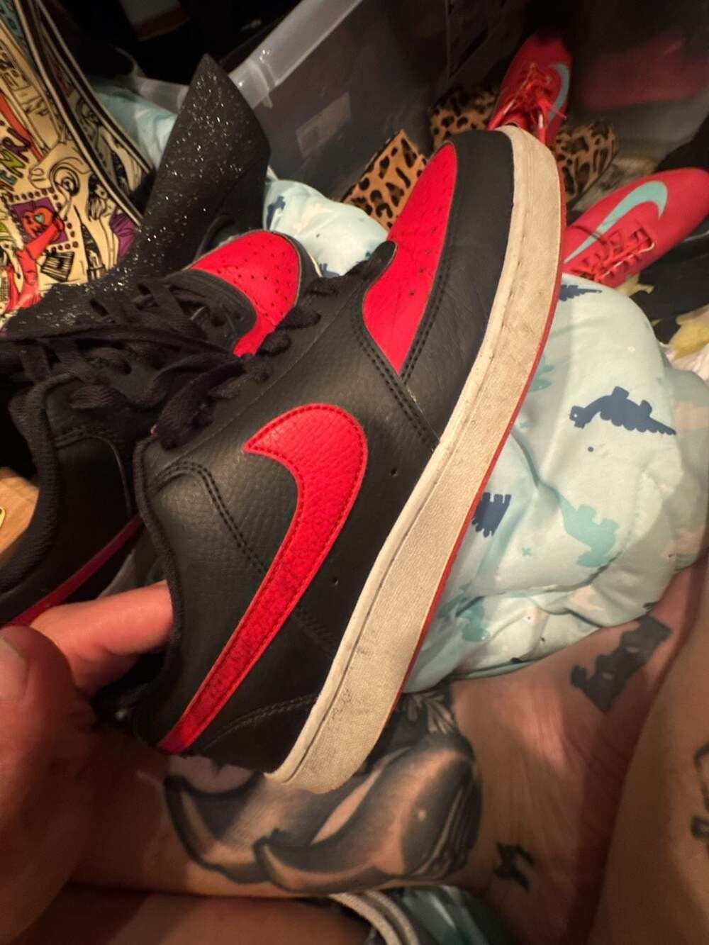 Nike Court Vision Low Next Nature 'Bred' Black/University Red Athletic Sneakers